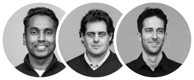 Kiruba, Nuno, and Antonio, the founders of Eleos Life